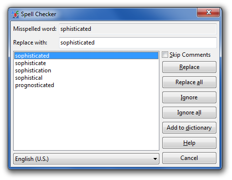 microsoft lync spell checker